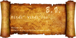Bitó Vitális névjegykártya